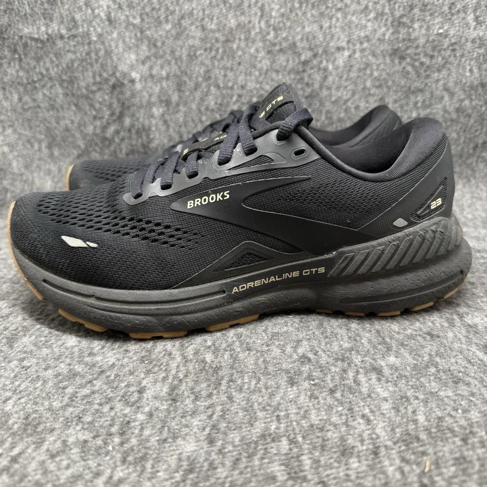 Brooks Adrenaline GTS 23 Womens Running Shoes Size 8 Wide D Black Gum Stability